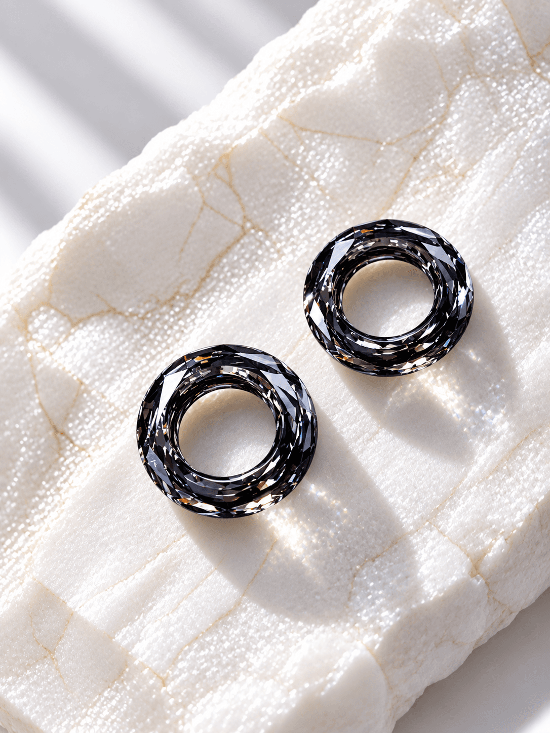 Подвески "Бублики Swarovski" silver night