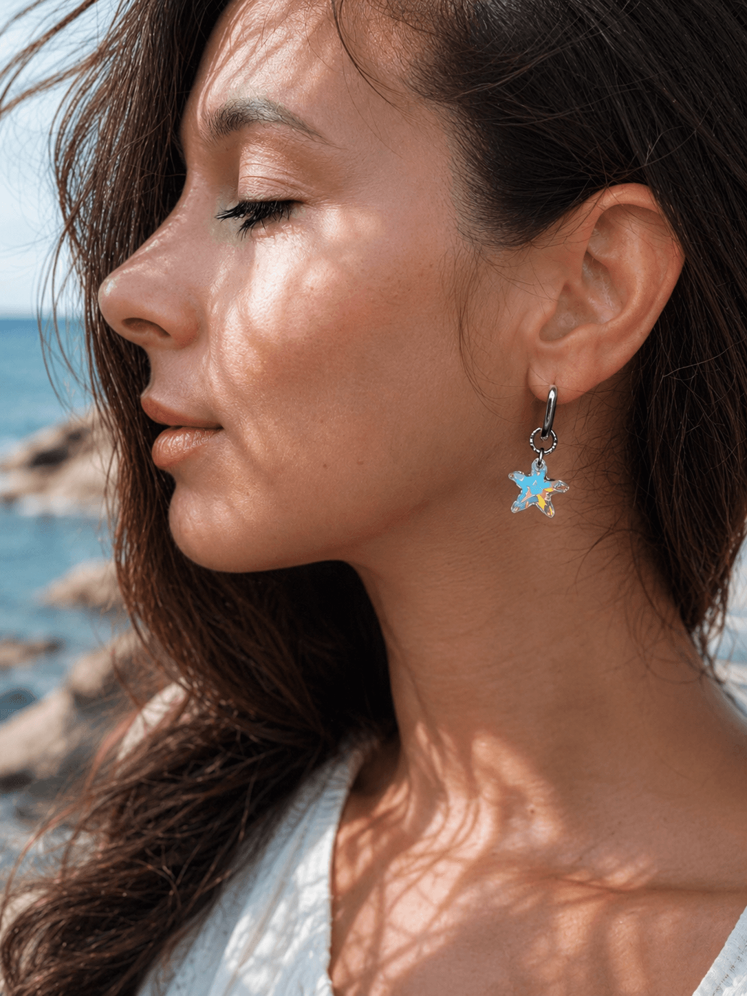 Подвески на серьги "Mорская звезда Swarovski" crystal