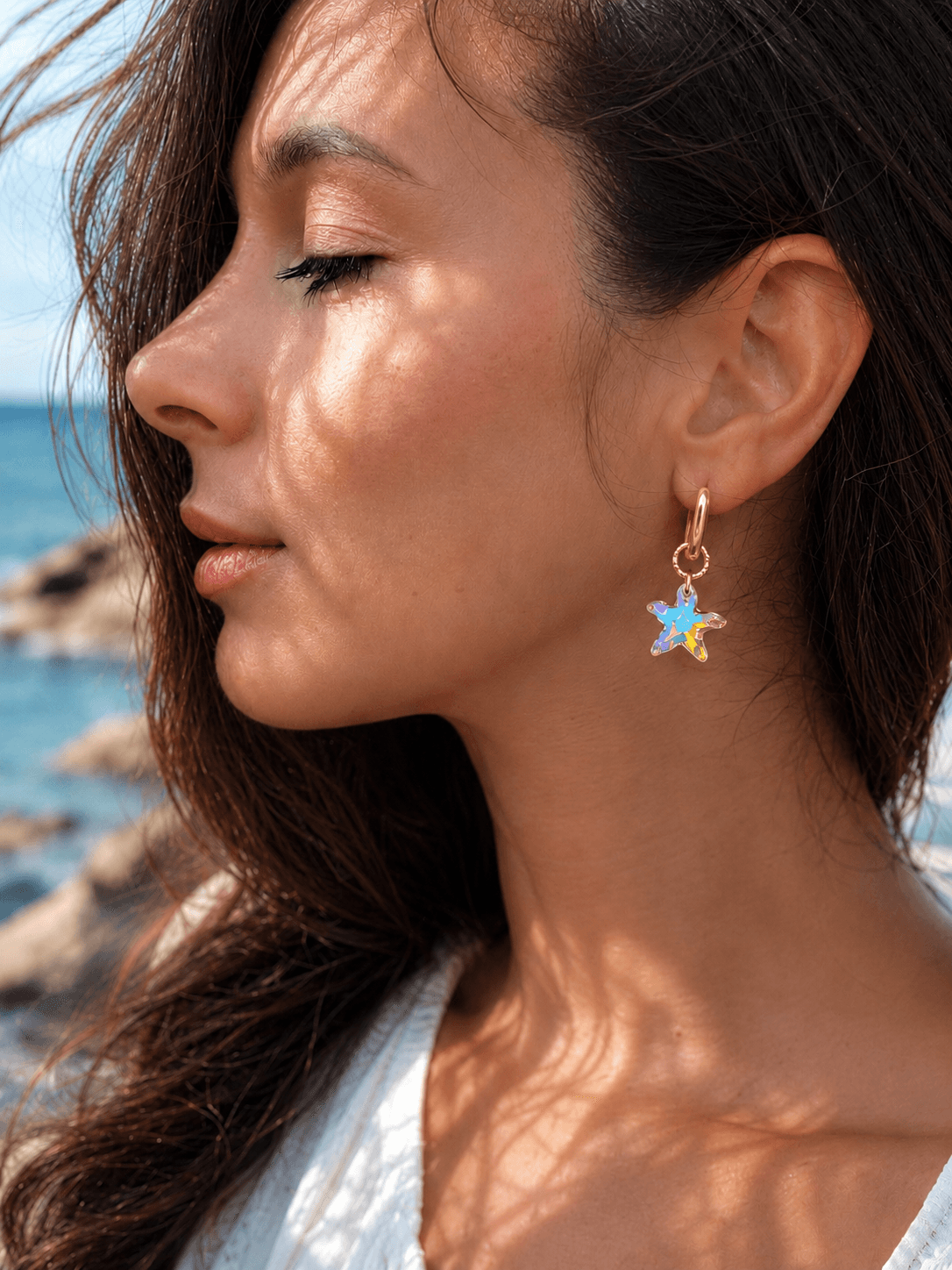 Подвески на серьги "Mорская звезда Swarovski" crystal