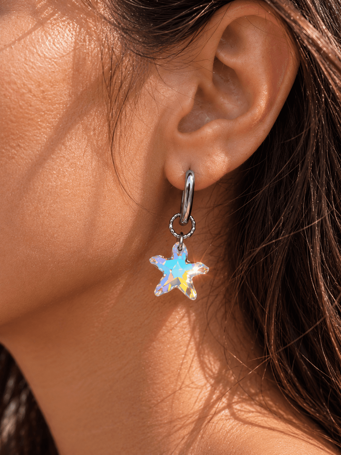Подвески на серьги "Mорская звезда Swarovski" crystal