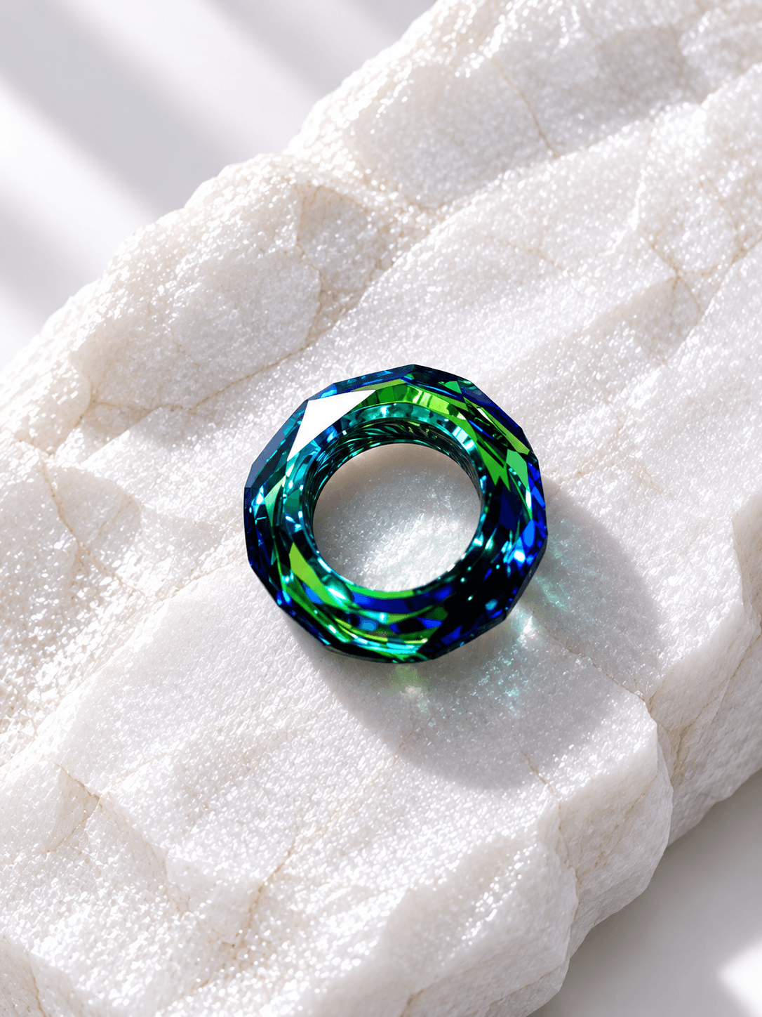 Подвеска на серьги "Бублик Swarovski"  bermuda blue