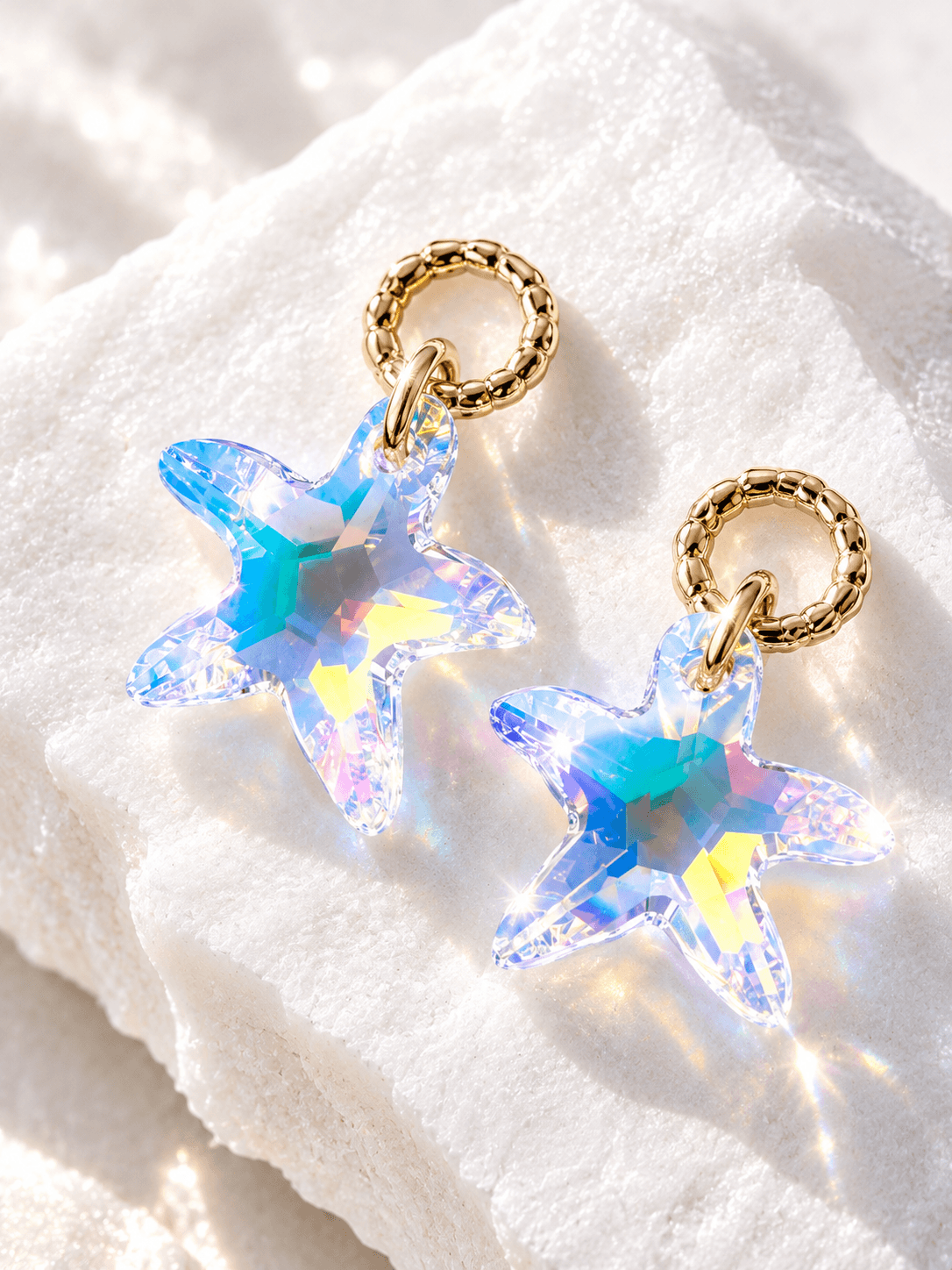 Подвески на серьги "Mорская звезда Swarovski" crystal