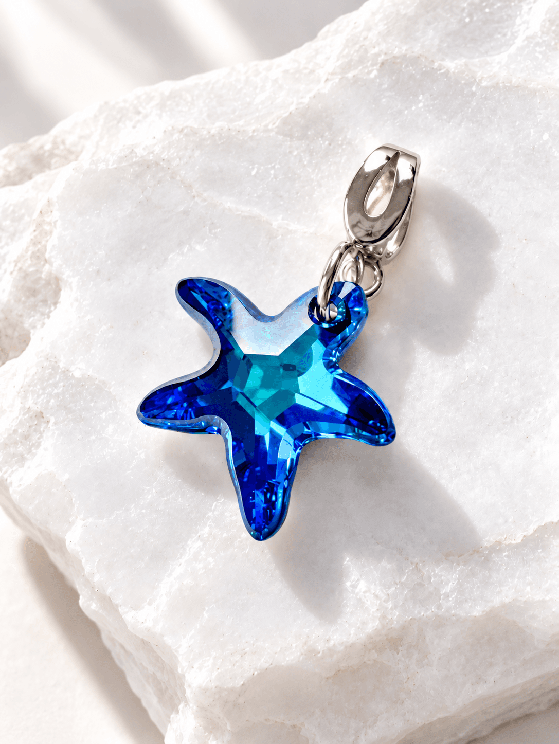 Подвеска на цепочку "Морская звезда Swarovski" crystal blue