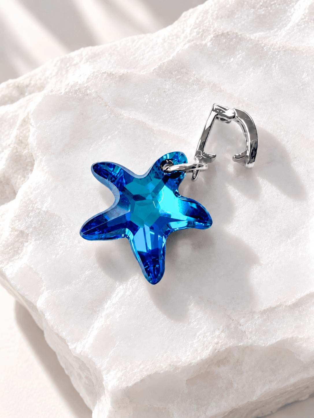 Подвеска на цепочку "Морская звезда Swarovski" crystal blue