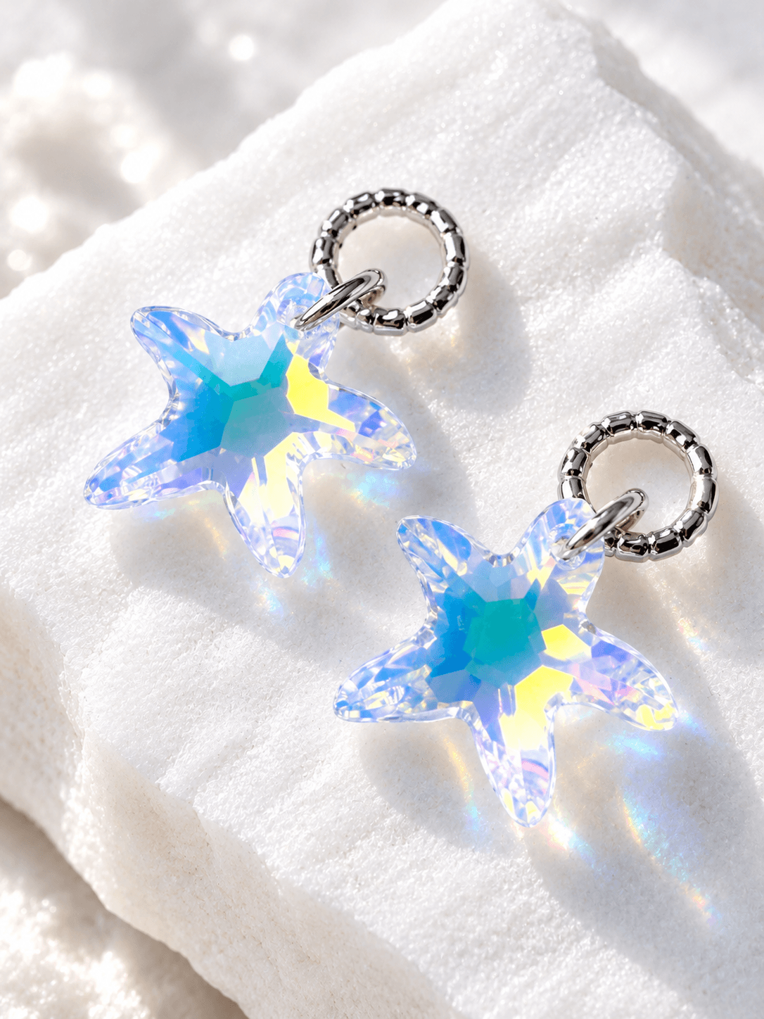 Подвески на серьги "Mорская звезда Swarovski" crystal