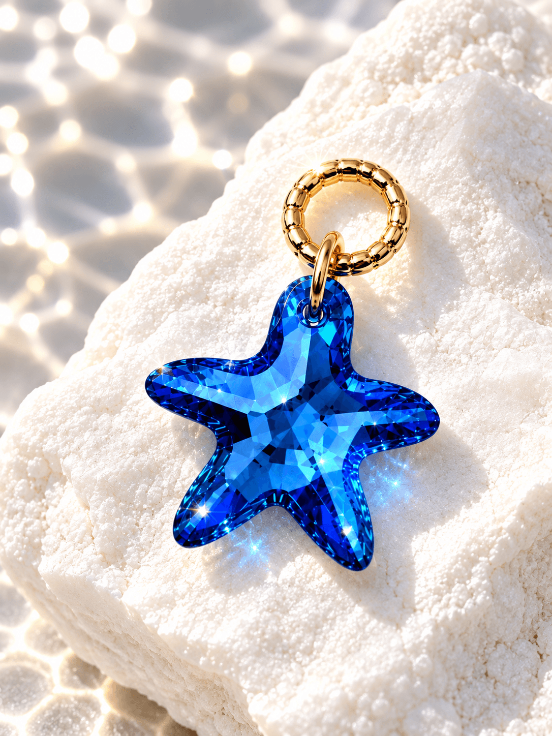 Подвеска на серьги "Морская звезда Swarovski" crystal blue