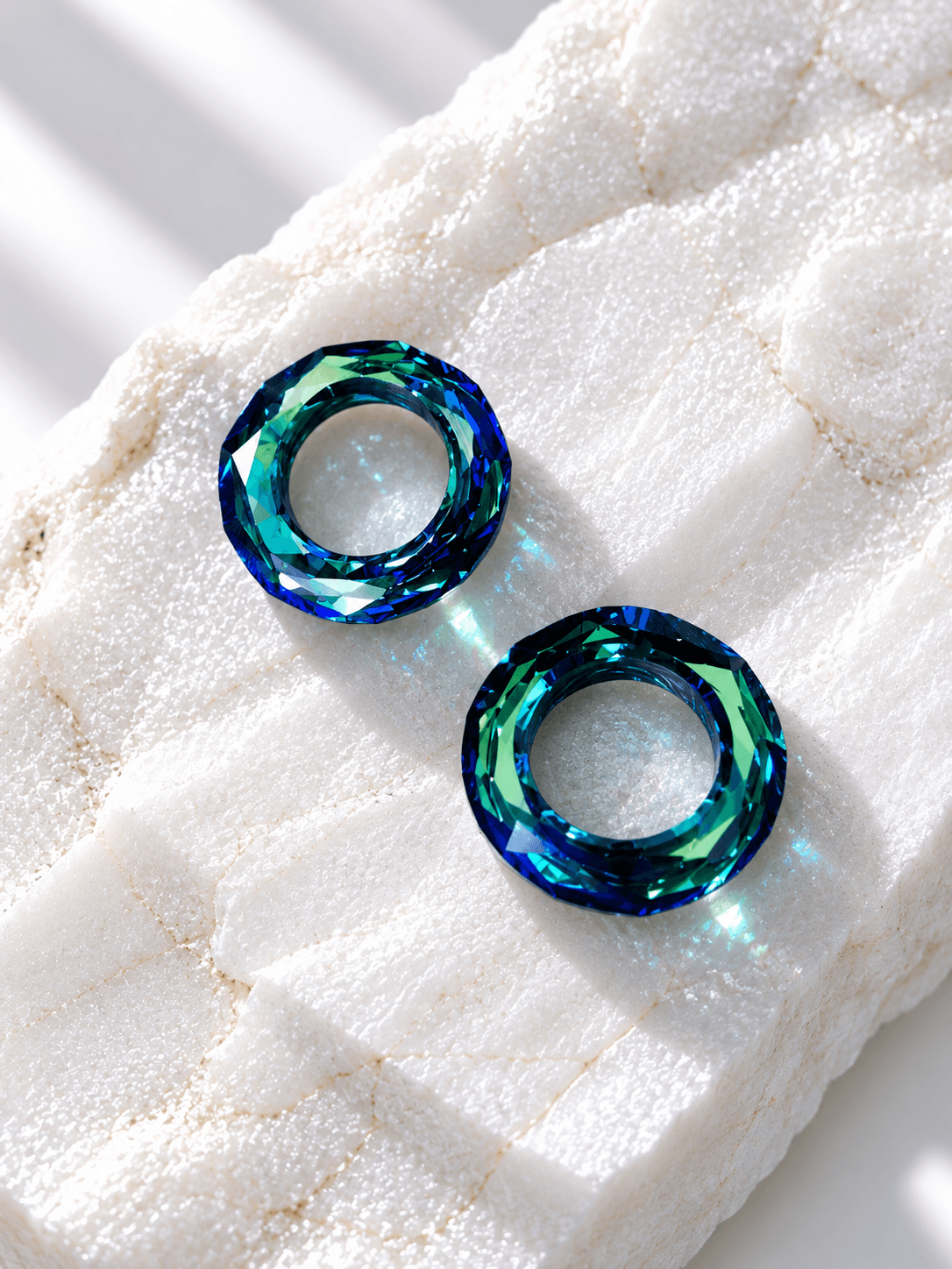 Подвески "Бублики Swarovski" bermuda blue