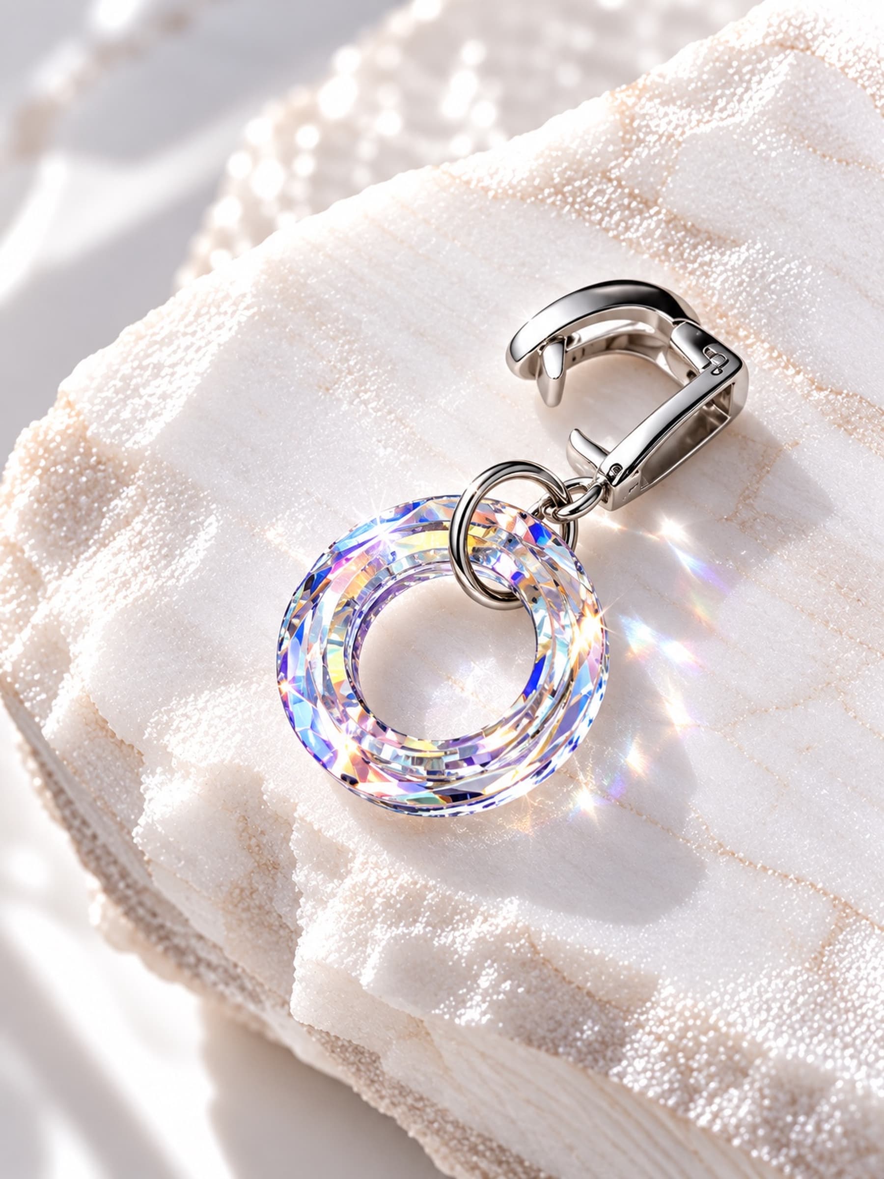 Подвеска на цепочку "Бублик Swarovski" crystal