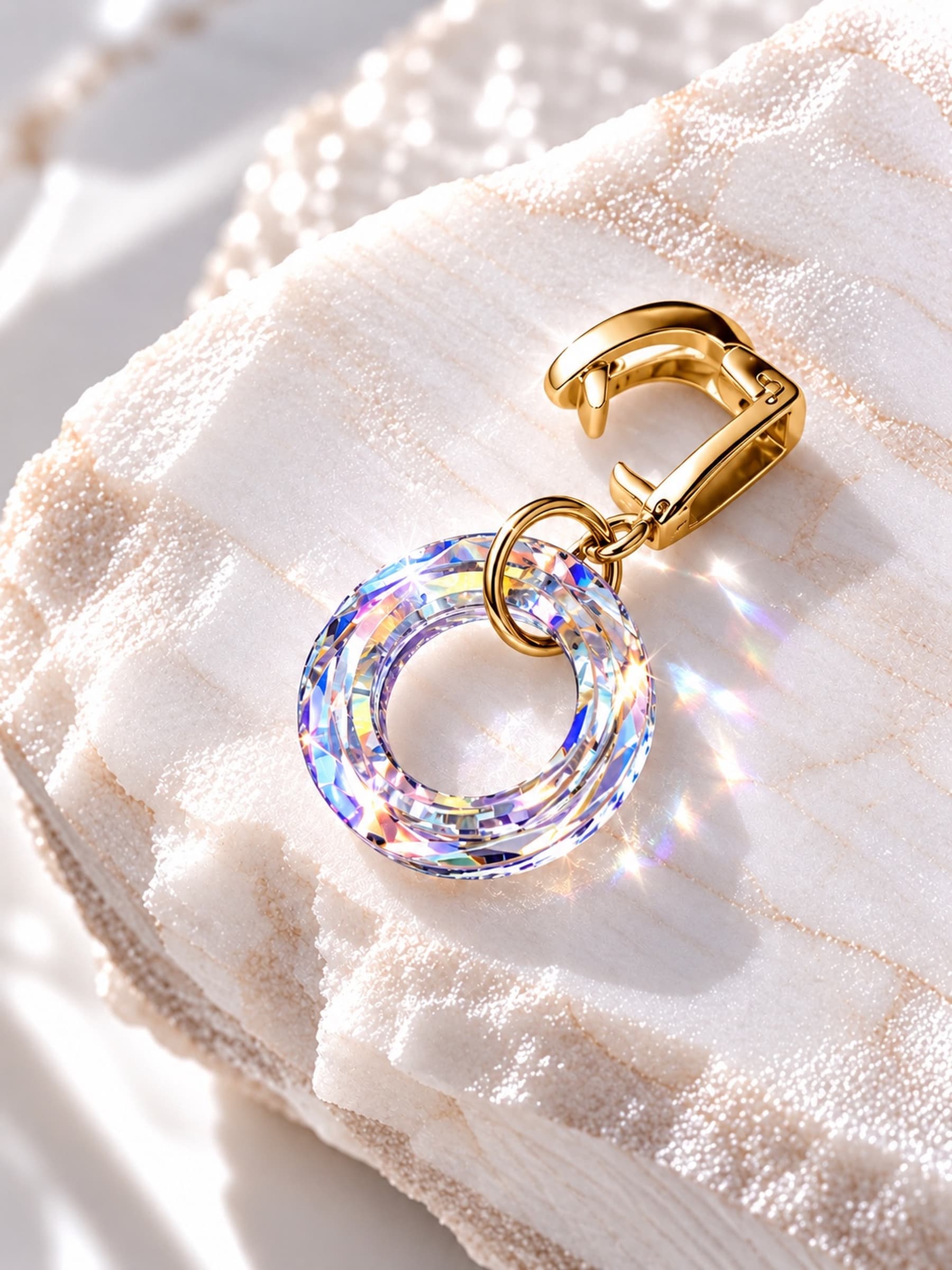 Подвеска на цепочку "Бублик Swarovski" crystal