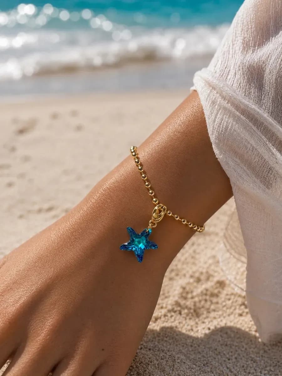 Подвеска Морская звезда Swarovski на цепочку