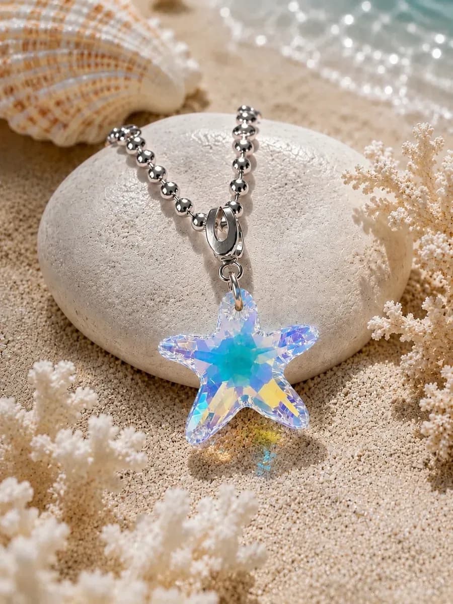 Подвеска Морская звезда Swarovski на цепочку