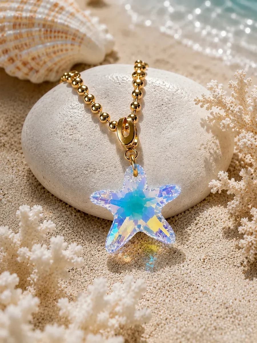 Подвеска Морская звезда Swarovski на цепочку