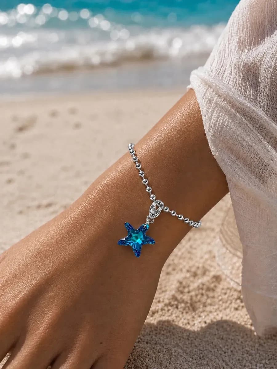 Подвеска Морская звезда Swarovski на цепочку