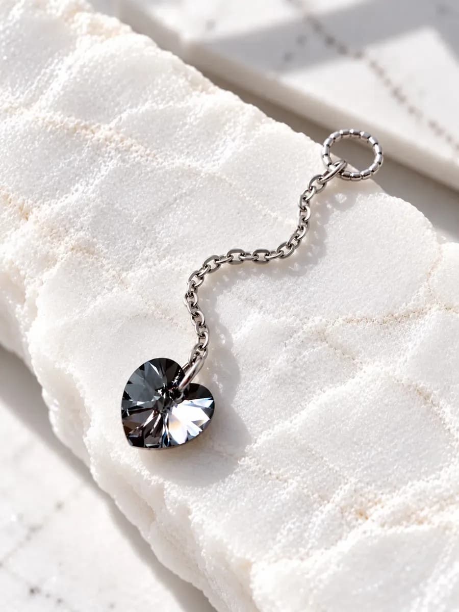 Подвеска на серьги "Сердце" swarovski 10мм