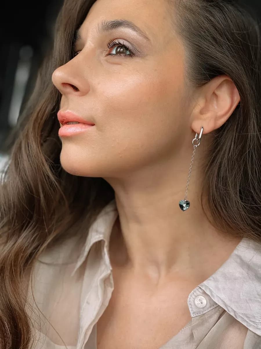 Подвеска на серьги "Сердце" swarovski 10мм