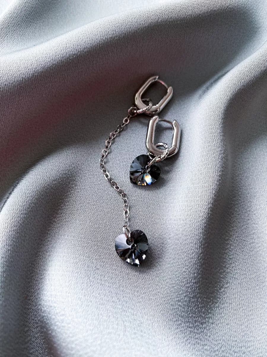 Подвеска на серьги "Сердце" swarovski 10мм
