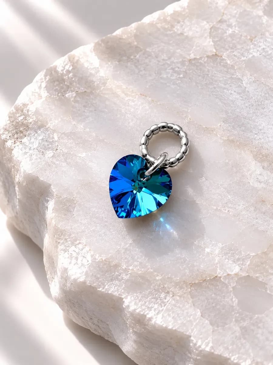 Подвеска на серьги "Сердце Байкала" swarovski