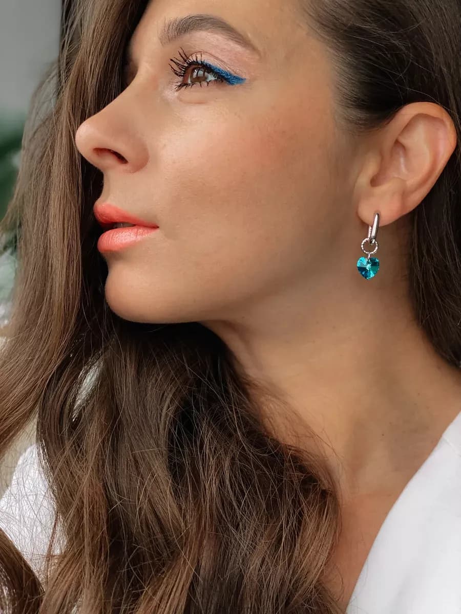 Подвеска на серьги "Сердце Байкала" swarovski