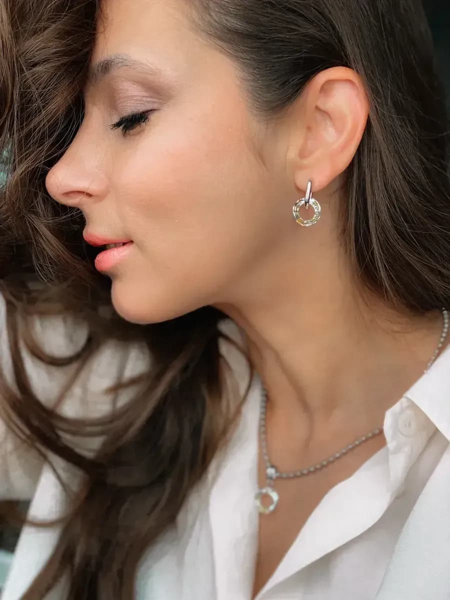 Подвески "Бублики Swarovski" crystal